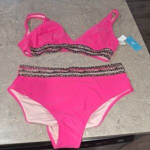 Cupshe Vibrant Pink Bikini